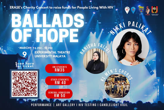 Ballads of Hope - March 9 - 6PM - 10PM - EXPERIMENTSAL THEATRE - UNIVERSITY MALAYA