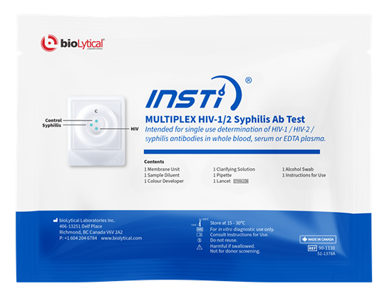 INSTI Multiplex HIV-1/2 Syphilis Antibody Test Package