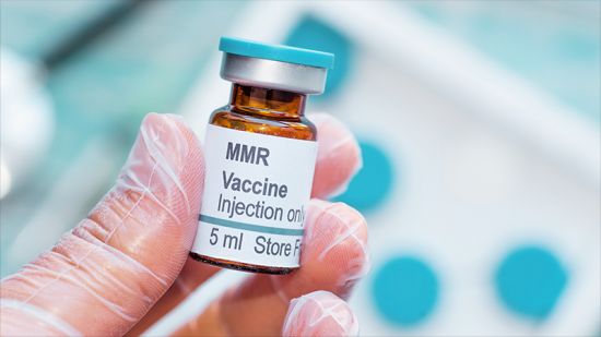 The measles, mumps, and rubella vaccine can be seen in this image. The measles, mumps, and rubella vaccine can be seen in this image.