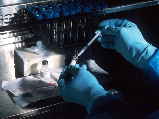A new method offers a simple, safe, and practical way to create cyclopropanes—a key feature that increases the potency of many drugs and drug-candidates—within molecules. Credit: National Cancer Institute/Unsplash. All Rights Reserved. gloved hands holding syringe next to drug